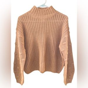 Jessica Simpson Tan Mockneck Knit Sweater